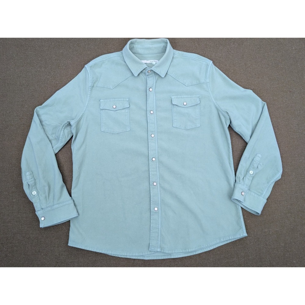 Teleria Zed TZ Roper Pearl Snap Shirt Men's XL Western Shirt Olive